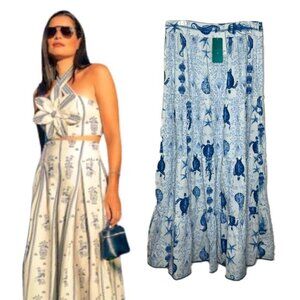 🐢🐚LALIBELA Condamine Sea Print Long Maxi Skirt size large